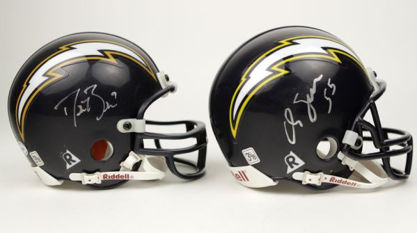 2000s Junior Seau & Drew Brees San Diego Chargers Signed Individual Mini-Helmets - JSA