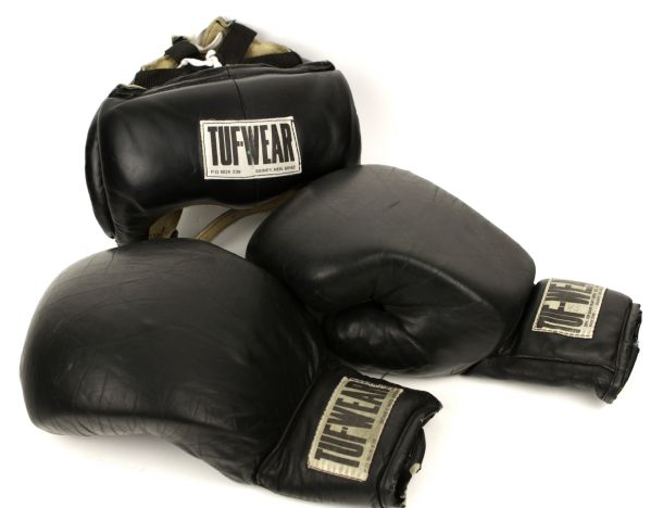 1980s Tuff Wear Boxing Headgear  & Boxing Gloves 