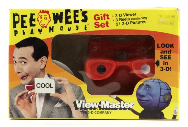 1988 Pee Wees Playhouse 3-D Viewer w/ 3 Reels Of 21 3-D Pictures MIB 