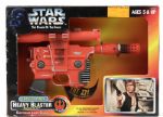 1996 Star Wars Heavy Blaster Shooting Gun With Hans Solo on Front (MIB) 