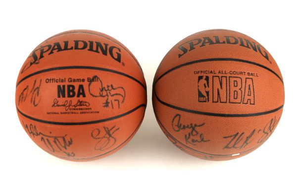 2000s Milwaukee Bucks Team Signed Basketball - Lot of 2 w/George Karl Ray Allen Michael Redd Glenn Robinson (MEARS Auction LOA)