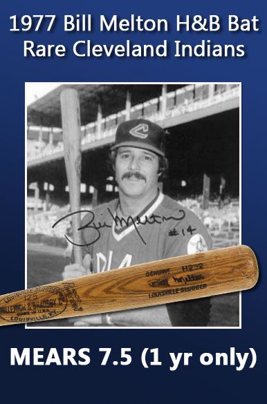 1977 Bill Melton Cleveland Indians H&B Louisville Slugger Professional Model Game Used Bat (MEARS A7.5)