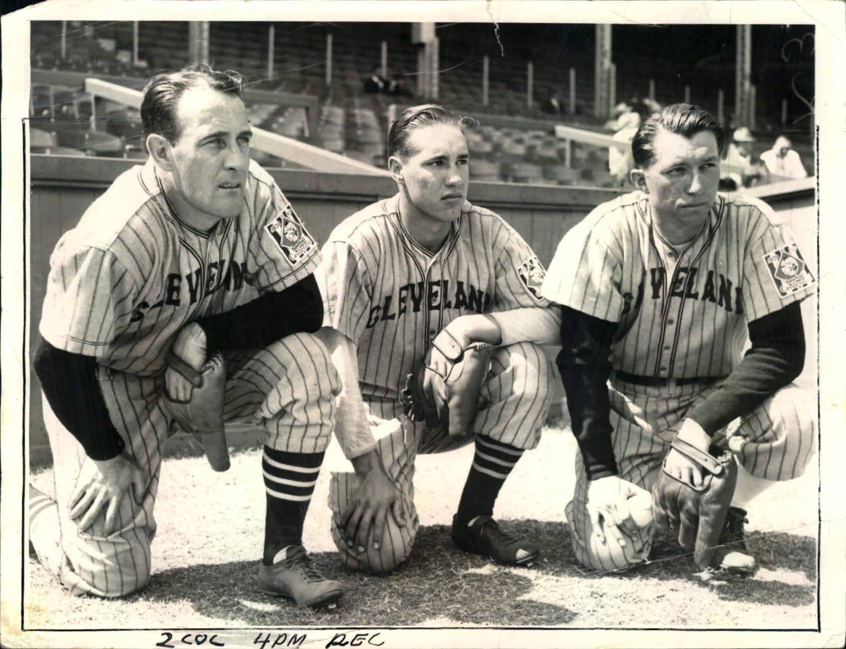 Lot Detail - 1939 Bob Feller Mel Harder And Johnny Allen Cleveland ...