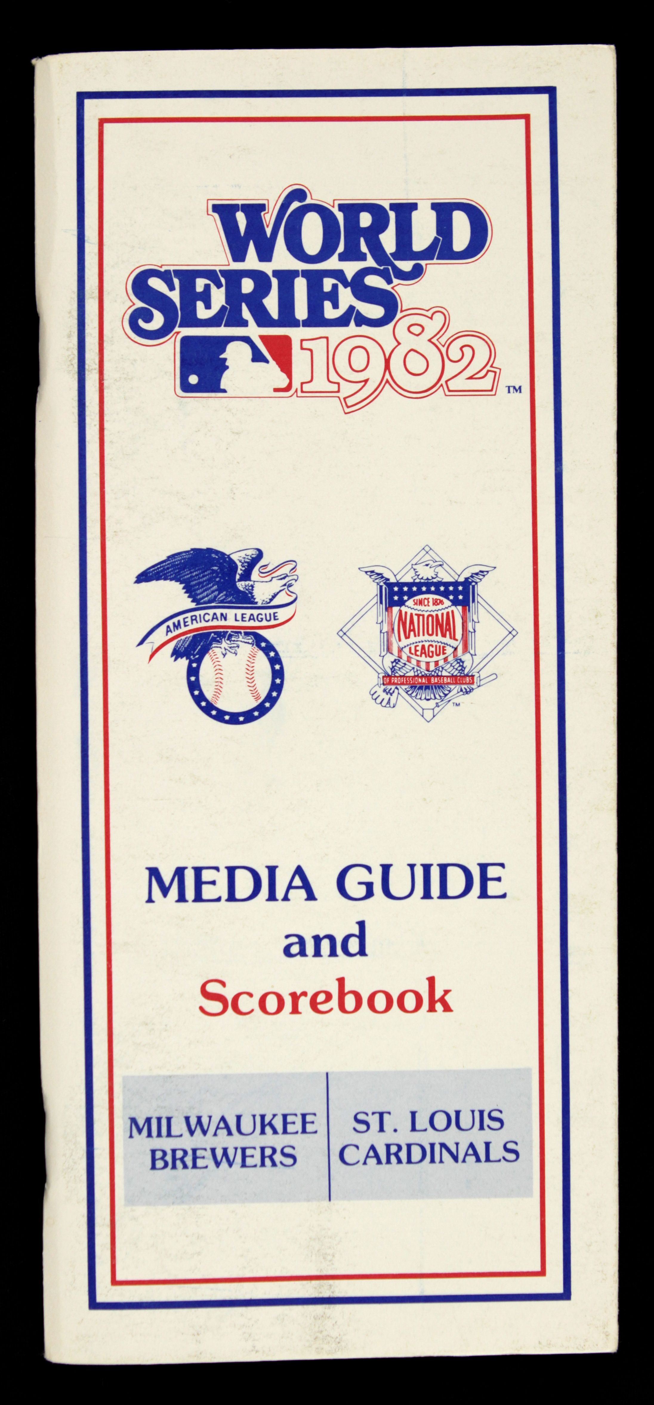 Lot Detail - 1982 Milwaukee Brewers World Series Press Pin Program & Media  Guide Along With ALCS Media Guide