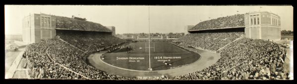 1924 University of Illinois vs. Michigan 30" x 8 1/2" Panoramic Photo - Red Grange Scores 6 Touchdowns Stadium Dedication 