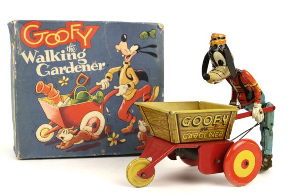 1950s Goofy The Walking Gardener Walt Disney Tin Toy