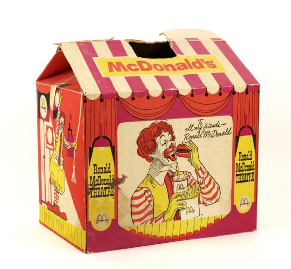 1960s Ronald McDonald Theatre Takeout Box Happy Meal