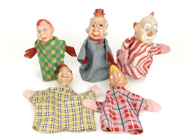 1950s Howdy Doody Hand Puppets - Lot of 5