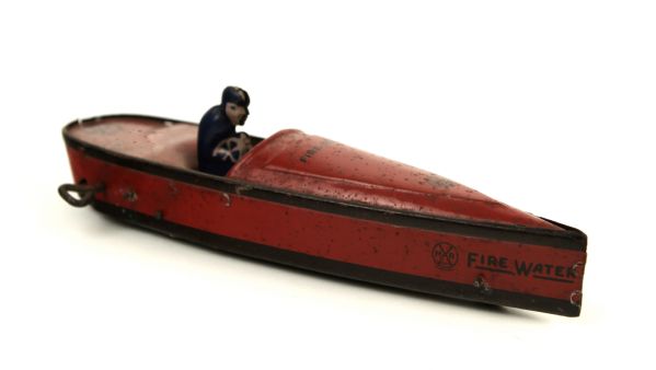 1950s Marx Toys Fire Water Tin Boat 