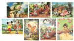 1960s Walt Disney 3-D Holgram Postcards (Mickey Mouse, Jungle Book, Peter Pan, Bambi, Goldilocks) - Lot of 7