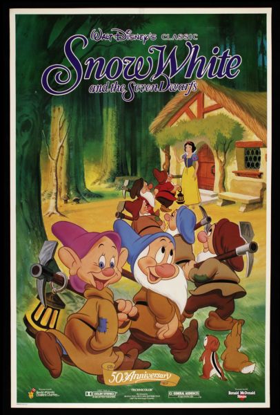 1980 Walt Disneys Snow White & The Seven Dwarfs One Sheet (27" x 41") Original Movie Poster (MEARS Auction LOA)