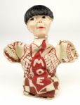 1950s Moe The Three Stooges 9" Hand Puppet Scarce