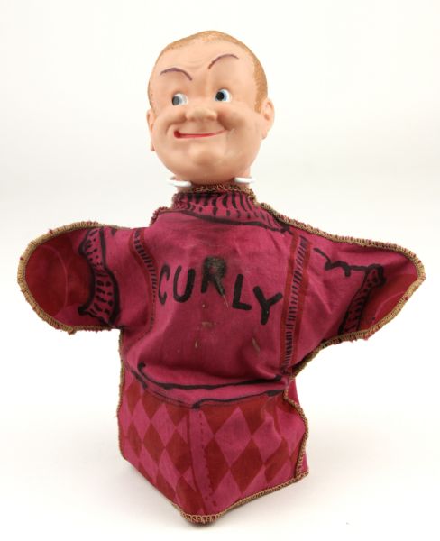 1950s Curly The Three Stooges 9" Hand Puppet Scarce