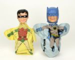 1966 Batman & Robin 10" Hand Puppets - Lot of 2