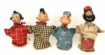 1950s Popeye Olive Oyl Brutus Wimpy 9" Hand Puppets - Lot of 4