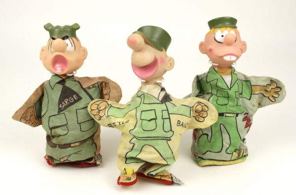 1950s-60s Beetle Bailey 9" Hand Puppet - Zero Bettle Bailey & Sarge 