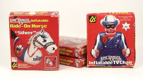 1980 The Lone Ranger Inflatable TV Chair - Lot of 4 Each in Original Box 