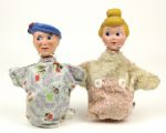 1950s Cinderella & Prince Charming Walt Disney 9" Hand Puppets - Lot of 2