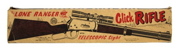 1950s The Lone Ranger Click Rifle With Telescopic Sight In Original Box 