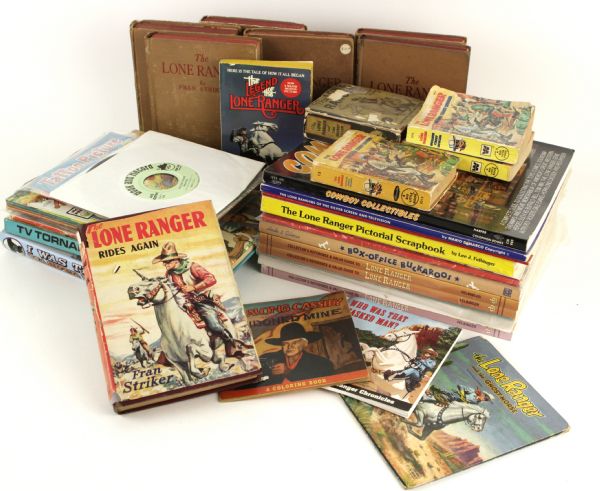 1930s-90s Lone Ranger & Assorted Western Books - Lot of 40 Including Autographed Clayton Moore Biography (JSA)