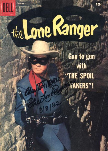 1958 The Lone Ranger #115 Dell Comics w/Clayton Moore Autograph (JSA)