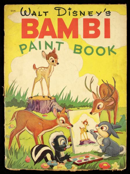 1941 Walt Disneys Bambi 11" x 15" Paint Book Whitman Publishing