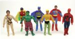 1975-79 Superman Batman Robin Spiderman Aquaman Tarzan Incrdible Hulk 8" MEGO Type 2 Action Figures - Lot of 7