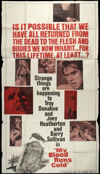 1965 My Blood Runs Cold Three Sheet (41" x 76") Original Movie Poster (MEARS Auction LOA)