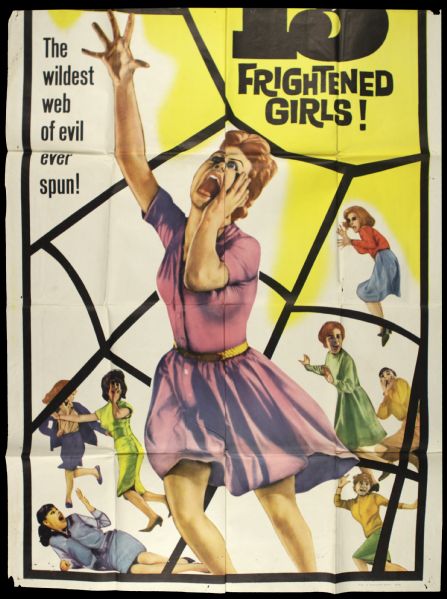 1963 13 Frightened Girls Three Sheet (40" x 67") Original Two Piece Movie Poster (MEARS Auction LOA)