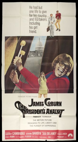 1967 The Presidents Analyst Three Sheet (41" x 76") Original Movie Poster (MEARS Auction LOA)