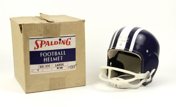 1960s Jim Taylor Signature Model Spalding Football Helmet With Original Box