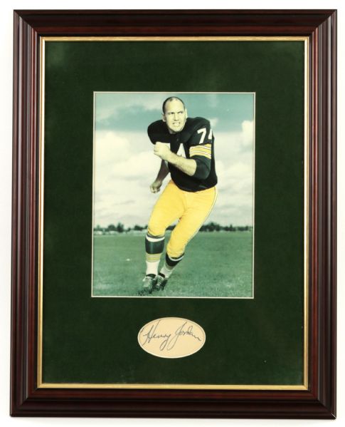 1960s-70s Henry Jordan Green Bay Packers Signed Cut Display 15" x 18 1/2" - JSA 