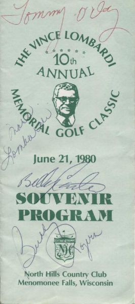 1980 Vince Lombardi Classic Signed Golf Program w/Marie Lombardi Signature - JSA 
