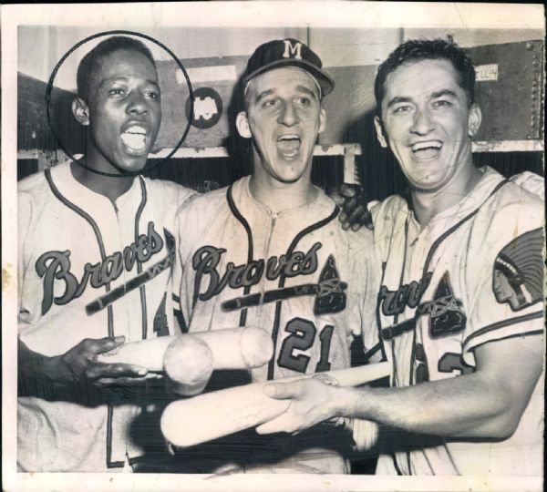 Lot Detail - 1956 Hank Aaron Milwaukee Braves Signed Game Worn