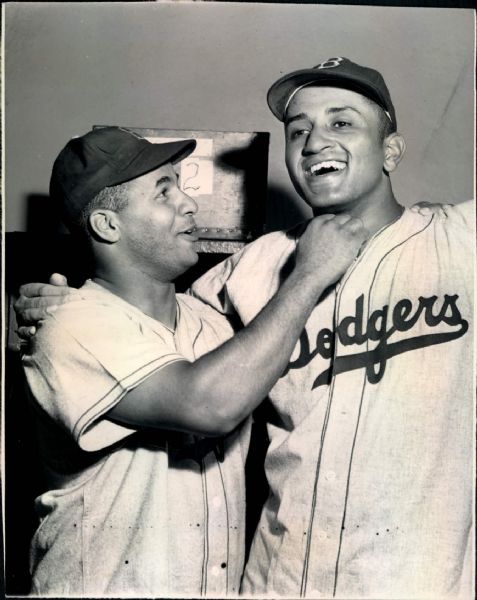 1949 Roy Campanella Don Newcombe Brooklyn Dodgers "Boston Herald Archives" Original 6.5" x 8.5" Photo (Boston Herald Hologram/MEARS LOA)