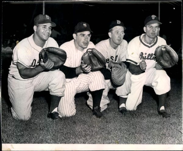 1949 Roy Campanella Yogi Berra Birdie Tebbetts Andy Seminick "Boston Herald Archives" Original 6.5" x 8.5" Photo (Boston Herald Hologram/MEARS LOA)