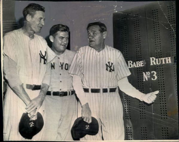 1948 Babe Ruth Number Retirement New York Yankees "TSN Collection Archives" Original 6.5" x 8" Photo (Sporting News Collection Hologram/MEARS LOA)