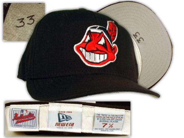 Lot Detail - 1954-57 Cleveland Indians Unidentified Game Worn Cap (MEARS  LOA)