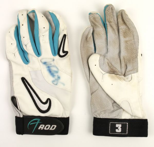 1990s Alex Rodriguez Seattle Mariners Game Worn Signed Batting Gloves - JSA & MEARS Auction LOA 