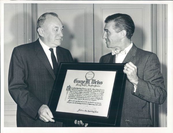 1955-60 George Weiss New York Yankees General Manager "TSN Collection Archives" Original Photos (Sporting News Collection Hologram/MEARS Photo LOA) - Lot of 7