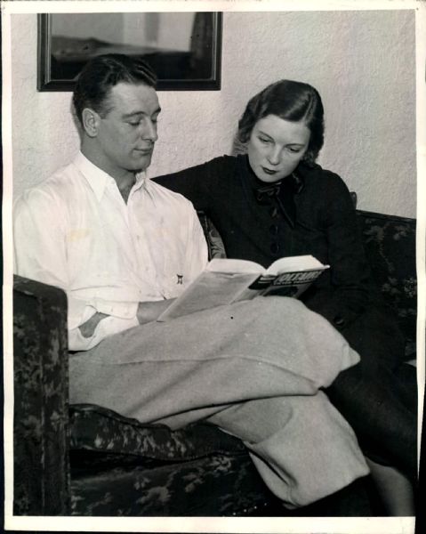 1930s Lou Gehrig & Wife Reading Voltaire "TSN Collection Archives" Original 8" x 10" Photo (Sporting News Collection Hologram/MEARS LOA)