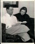1930s Lou Gehrig & Wife Reading Voltaire "TSN Collection Archives" Original 8" x 10" Photo (Sporting News Collection Hologram/MEARS LOA)