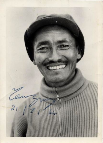 1966 Tenzing Norgay Signed 5" x 7" Photo - First Man to Reach Summit of Mount Everest - JSA