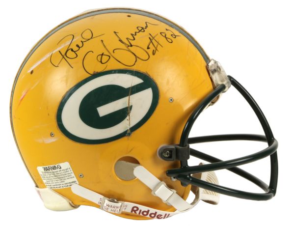 1980-87 Paul Coffman Green Bay Packers Game Worn Signed Helmet (Scott Waters/MEARS LOA/JSA)