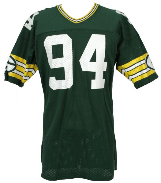 1986-87 Charles Martin Green Bay Packers Game Worn Jersey w/Repairs - The Most Infamous Packer (Scott Waters/MEARS LOA)