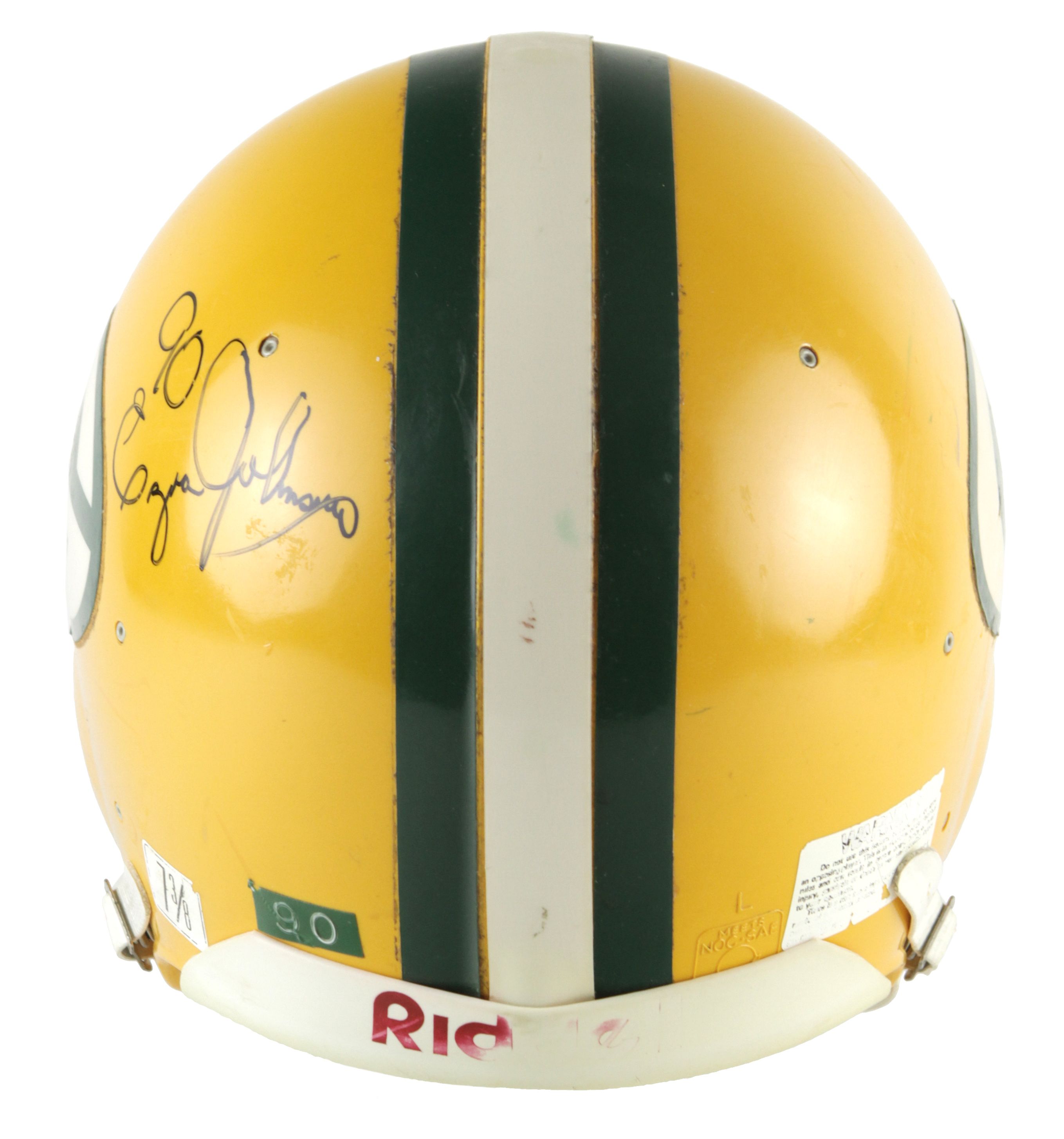 Lot Detail - 1985 Ezra Johnson Green Bay Packers Game Worn Signed Helmet  (Scott Waters/MEARS LOA/JSA)