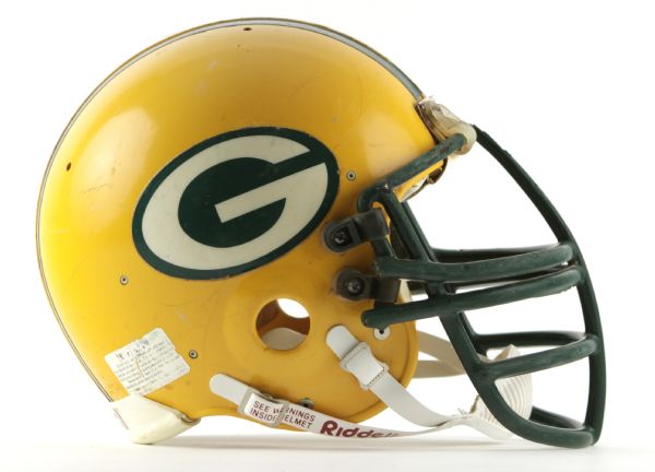 1985-88 John Dorsey Green Bay Packers Game Worn Signed Helmet (Scott Waters/MEARS LOA/JSA)