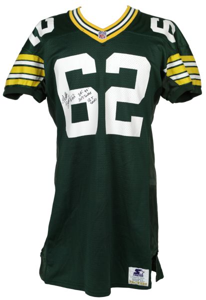 1992 Matt Brock Green Bay Packers Game Worn Signed Jersey - JSA & MEARS Auction LOA