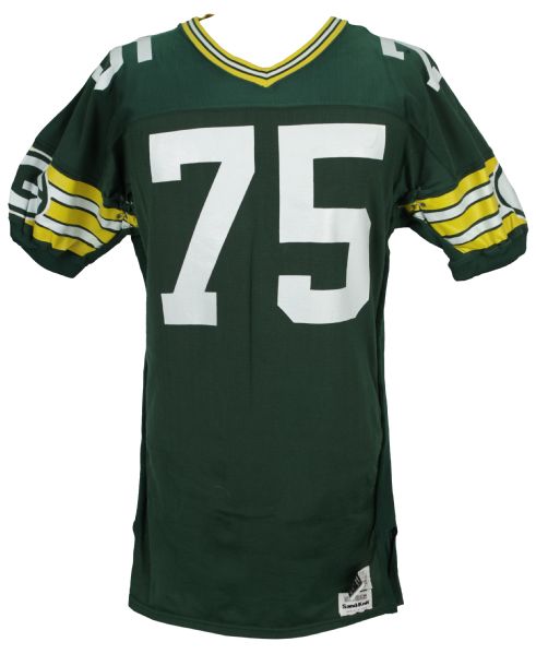 1985-88 Ken Ruettgers Green Bay Packers Game Worn Durene Jersey (Scott Waters/MEARS LOA)