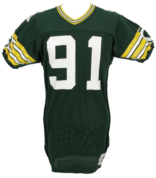 1985-86 Brian Noble Green Bay Packers Game Worn Jersey w/Repairs (Scott Waters/MEARS LOA) 